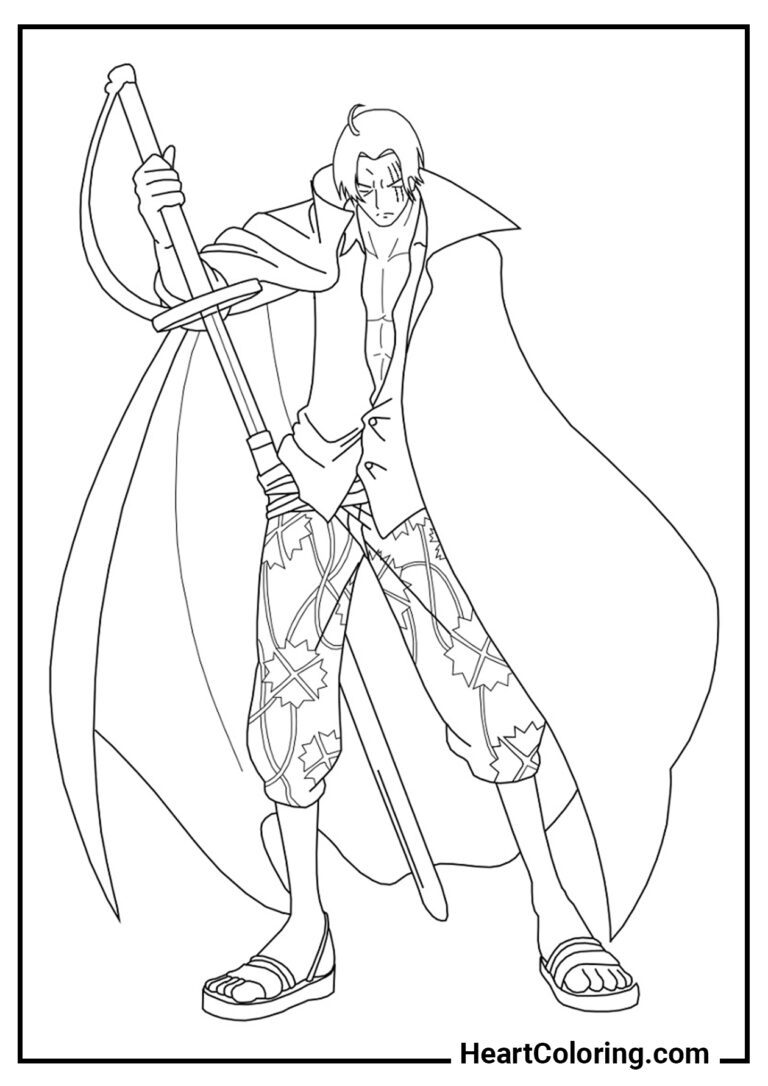 One Piece Coloring Pages 35 - 8 Shanks 768x1086