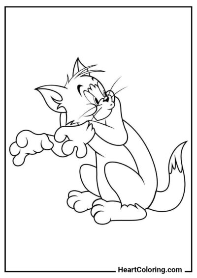 Tom Effrayé - Coloriages de Tom et Jerry