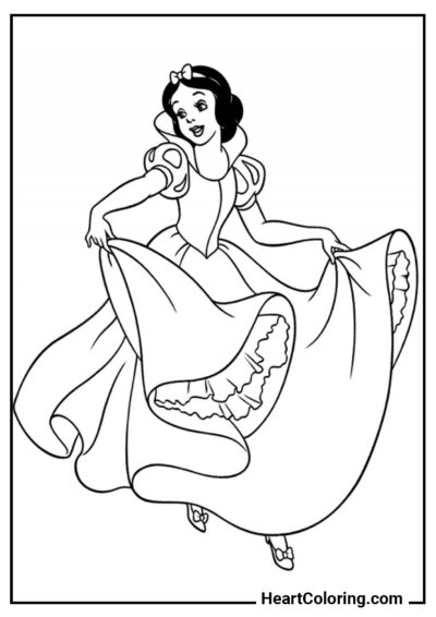 Danse de Blanche-Neige - Coloriages de Blanche Neige