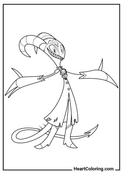 Friendly Blitzo - Helluva Boss Coloring Pages