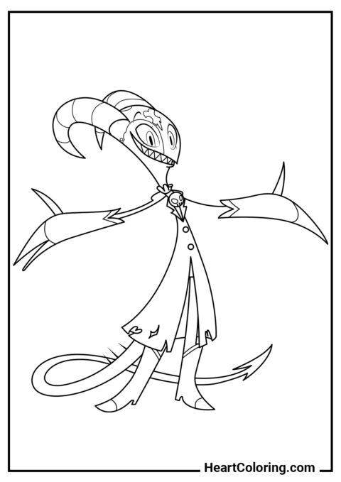 Friendly Blitzo - Helluva Boss Coloring Pages