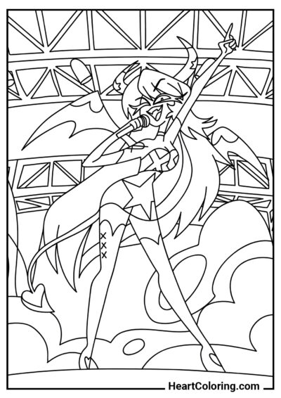 Verosika on stage - Helluva Boss Coloring Pages