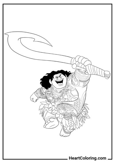 Maui heureux - Coloriages de Vaiana