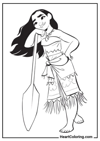 Vaiana rêveuse - Coloriages de Vaiana