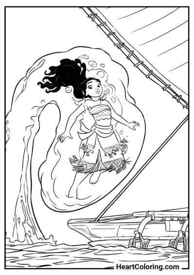 Miraculous rescue - Moana Coloring Pages