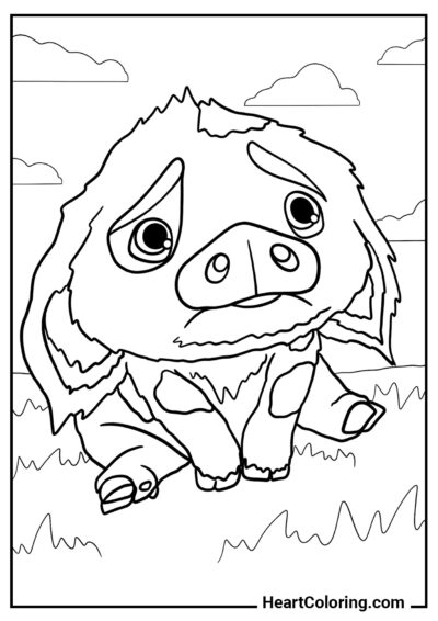 Pua triste - Desenhos de Moana para Colorir