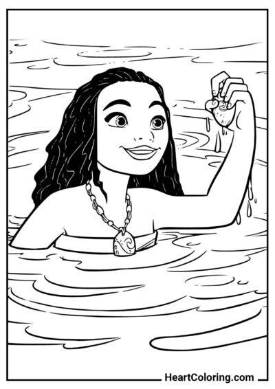 Heart of the Ocean - Moana Coloring Pages