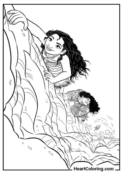 Escalade - Coloriages de Vaiana