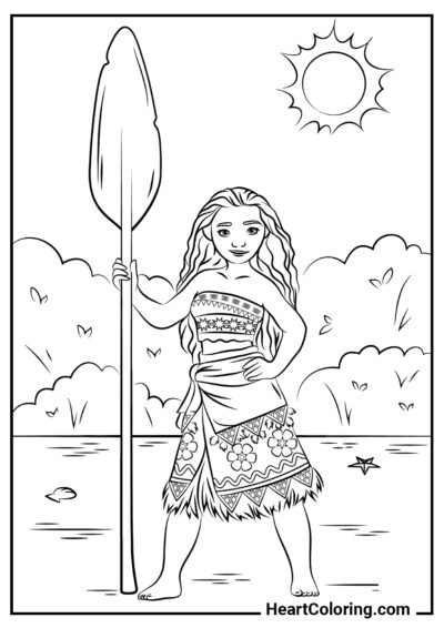 Future chief of the tribe - Moana Coloring Pages