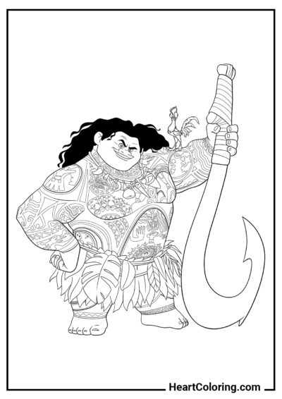 Maui - Moana Coloring Pages