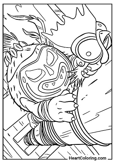 Obrazek Pirat Kakamora goni Heiheia — idealny do kolorowania