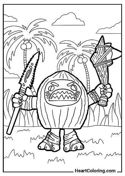 Pirat Kakamora gotowy do walki — wydrukuj w domu i pokoloruj