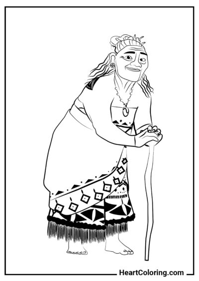 Grandma Tala - Moana Coloring Pages