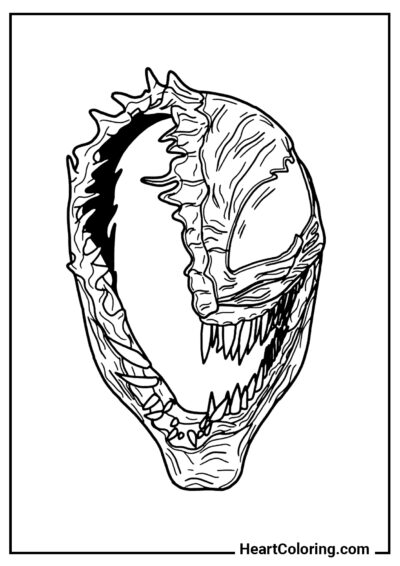 Máscara de Venom - Dibujos de Venom para Colorear