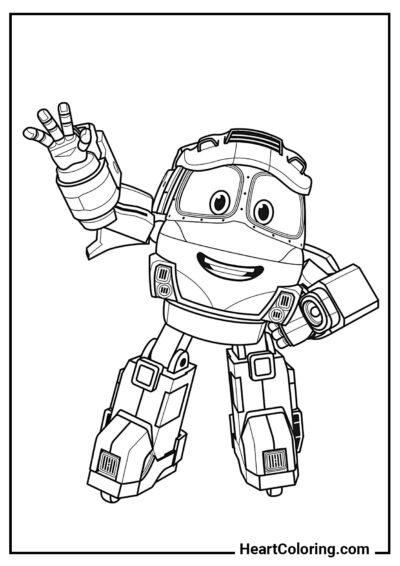 Saludo de Kay - Dibujos de Robot Trains para Colorear