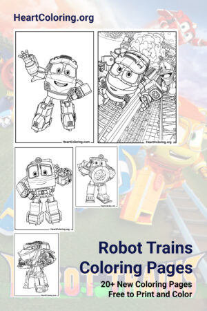 Robot Trains Coloring Pages