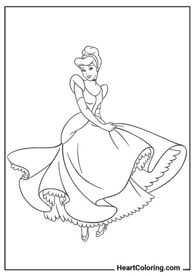 Cinderella in Her Ballgown - Cinderella Coloring Pages