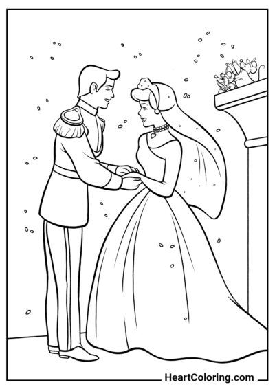 Cinderella and the Prince’s Wedding - Cinderella Coloring Pages