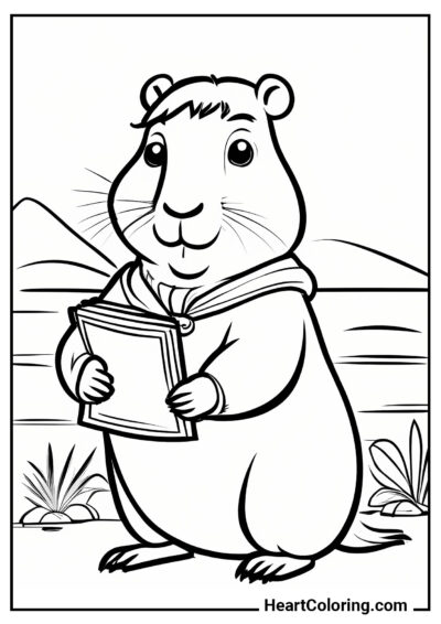 Strict Inspector - Capybara Coloring Pages