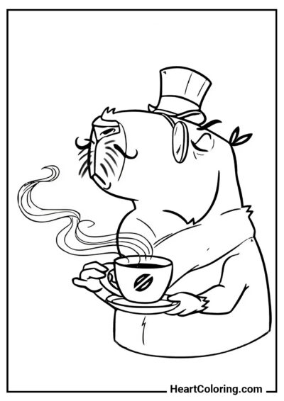 Gentleman - Capybara Coloring Pages