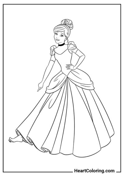 Cinderella Without Her Glass Slipper - Cinderella Coloring Pages