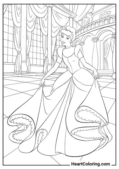 Cinderella in the Royal Castle - Cinderella Coloring Pages