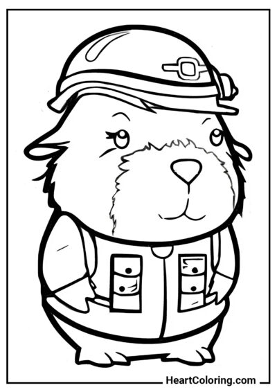 Brave Soldier - Capybara Coloring Pages