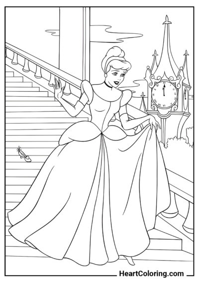 The Lost Glass Slipper - Cinderella Coloring Pages