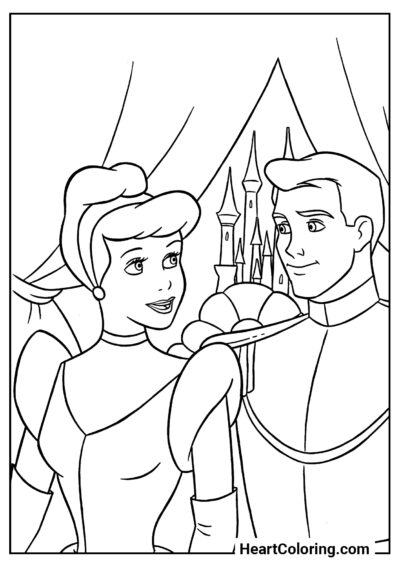 The Prince and the Princess - Cinderella Coloring Pages