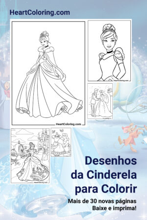 Desenhos da Cinderela para Colorir