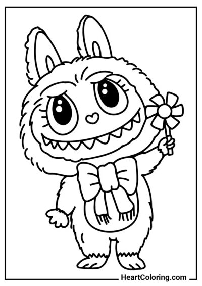 Monstro Amigo e Fofo - Desenhos do Labubu para Colorir