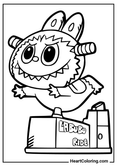 Passeio de Labubu - Desenhos do Labubu para Colorir