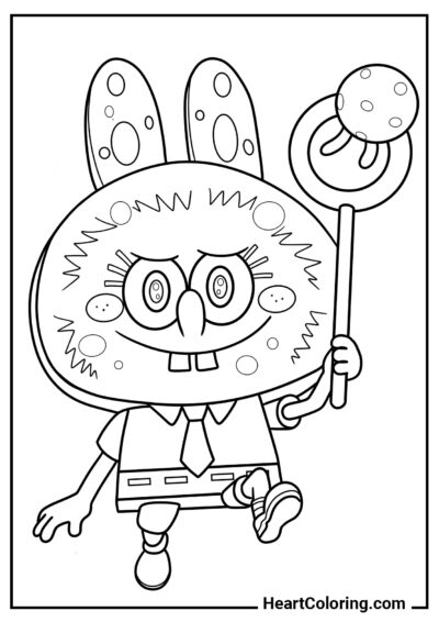 SpongeBob como Labubu - Desenhos do Labubu para Colorir