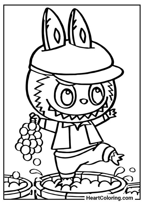 Labubu, o Vinhateiro - Desenhos do Labubu para Colorir
