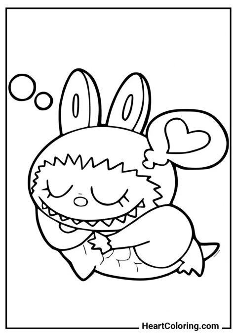 Bebê Dormindo - Desenhos do Labubu para Colorir
