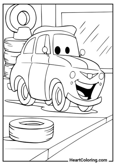 Print-and-color fun: Luigi and His Tire Shop