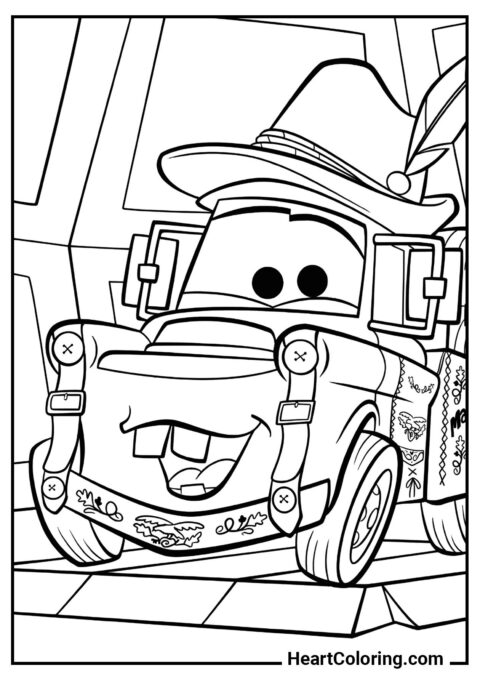 Mater in a Funny Costume – ready to print and color