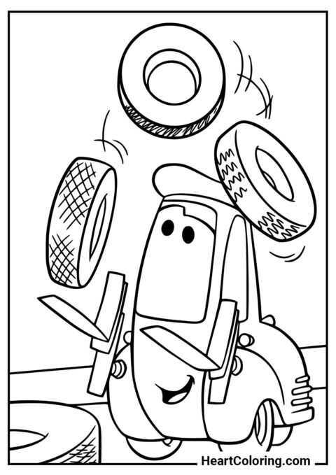 Guido Juggling Tires – print now, color later