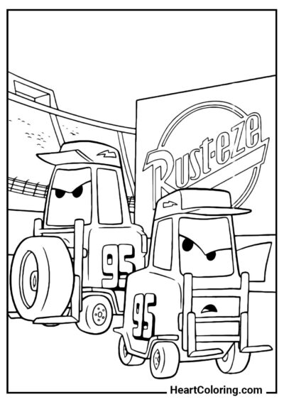 Focused Pit Crew Loaders – free printable coloring page
