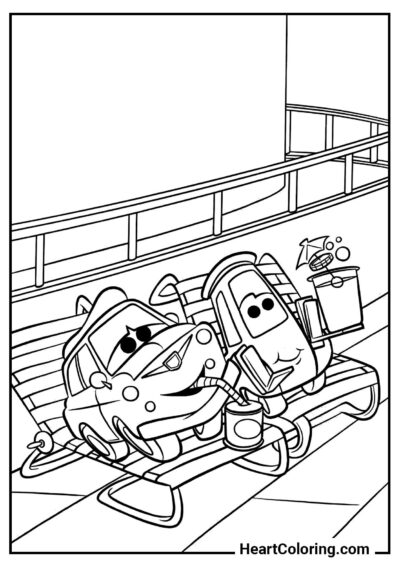 Luigi and Guido at the Beach – ready-to-print coloring image
