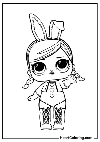 High-resolution printable: Friendly LOL doll