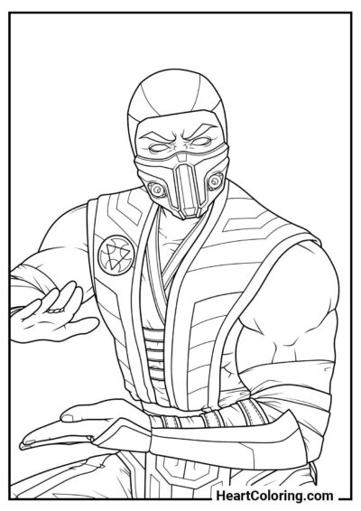 Sub-Zero gotowy do ataku — kolorowanka z kategorii "Kolorowanki Mortal Kombat"