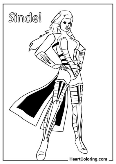 Sindel Dibujo Sindel de la serie "Dibujos de Mortal Kombat para colorear"