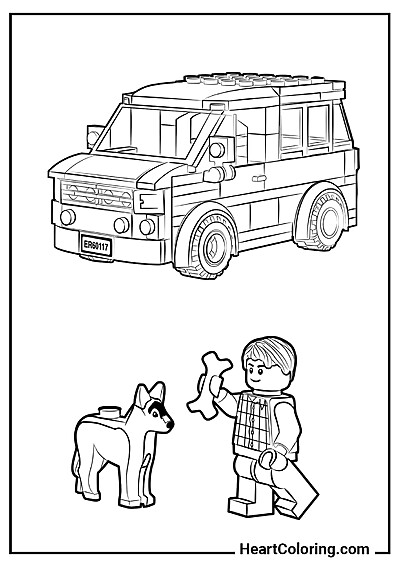 Férias no Campo — página para colorir da categoria "Desenhos de Lego para Colorir"