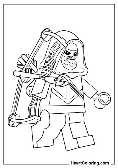 Dibujo Minifigura Lego Arquero — formato PDF y JPG