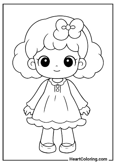 Shy little doll Shy little doll – ready to print and color