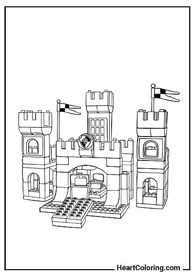 Лего Средневековый замок Скачать раскраску Лего Средневековый замок — формат JPG и PDF
