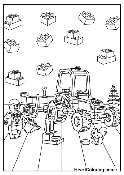Lego Fermier Lego Fermier — coloriage créatif de la catégorie "Coloriage Lego"