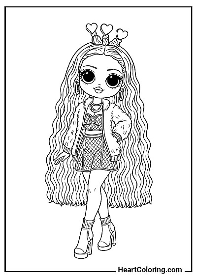 LOL OMG bambola dai capelli lunghi LOL OMG bambola dai capelli lunghi — per colorare online o su carta