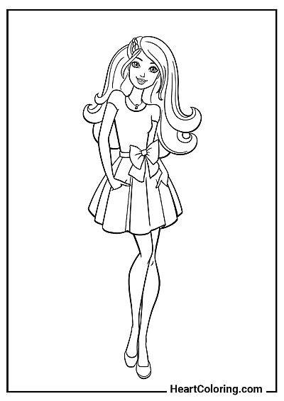 Desenho Barbie fofa — PDF gratuito para download